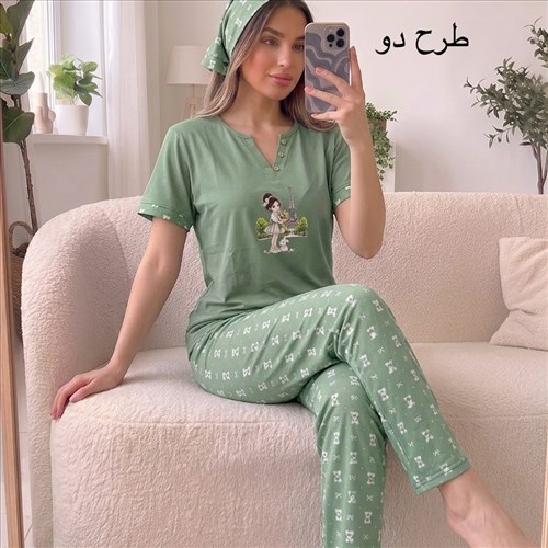 ست  تیشرت و شلوار نخ پنبه آوا