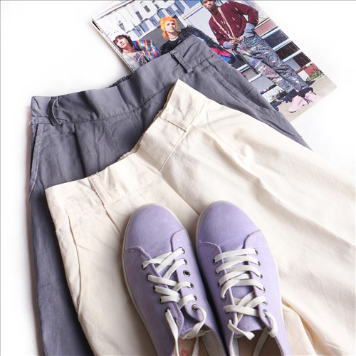 شلوار مام فیت  لینن