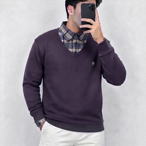 پولیور مردانه یقه چهارخانه