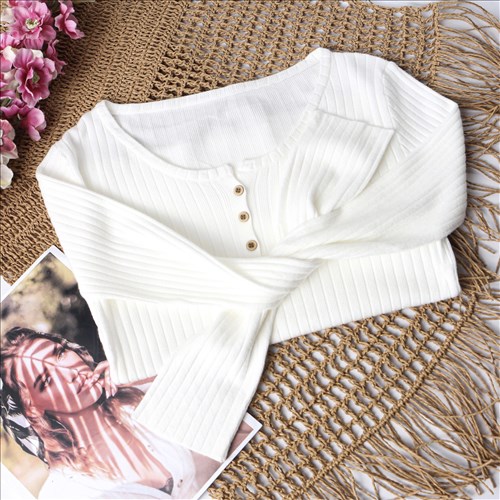 بلوز وارداتی دکمه چوبی