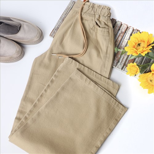 شلوار نیم بگ کتان