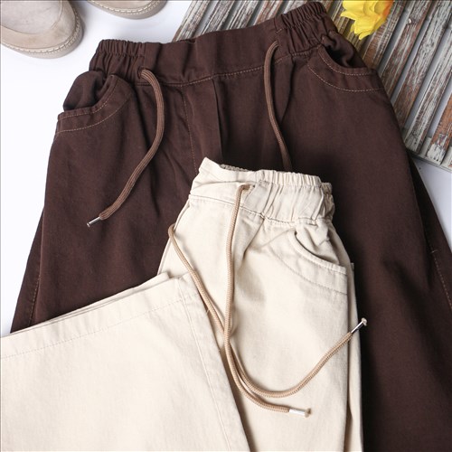 شلوار نیم بگ کتان